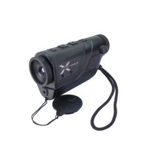 Black handheld night vision monocular with strap