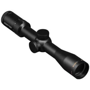 Black rifle scope with adjustment knobs