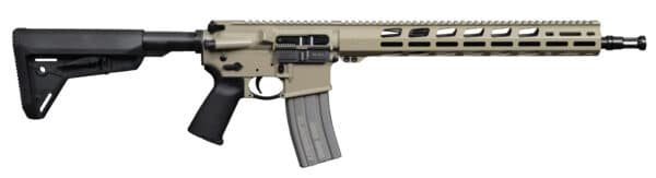Tactical rifle with dark and tan colors