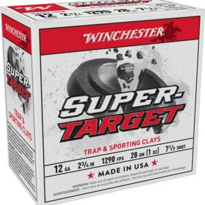 Winchester Super Target ammunition box for trap shooting.