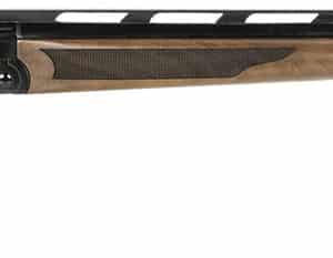 Side view of a wooden shotgun