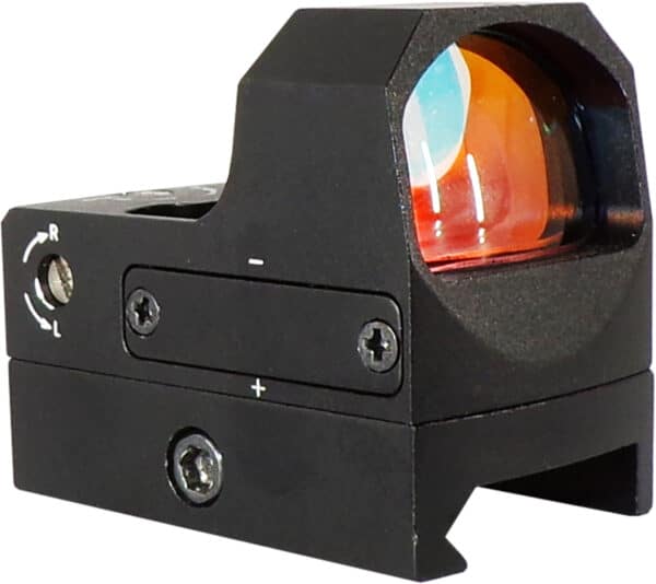 Compact red dot sight with adjustment controls
