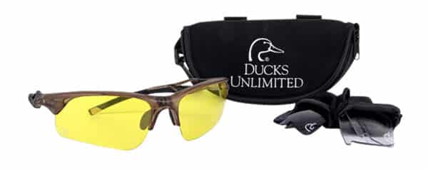 Yellow lens sunglasses with case