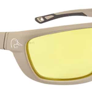 Beige sunglasses with yellow tinted lenses