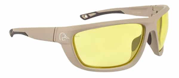 Beige sunglasses with yellow tinted lenses
