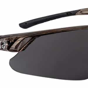 Black sports sunglasses with dark lenses.