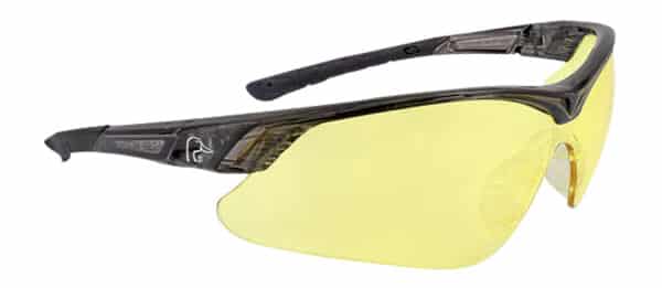 Yellow lens sports sunglasses with black frame
