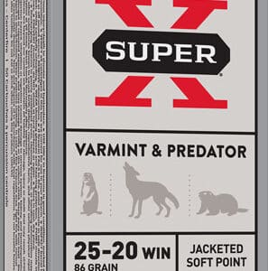 Winchester Super X ammo box, varmint predator, 25-20 Win.