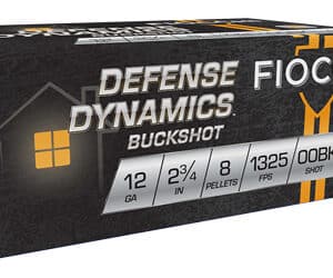 Fiocchi 12ga buckshot ammunition box, 10 shells.