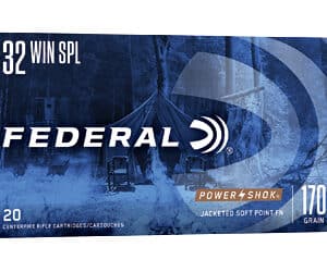 Federal 32 WIN ammunition box, 170 grain.