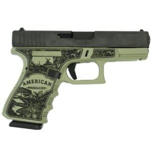 Decorative American-themed pistol side view